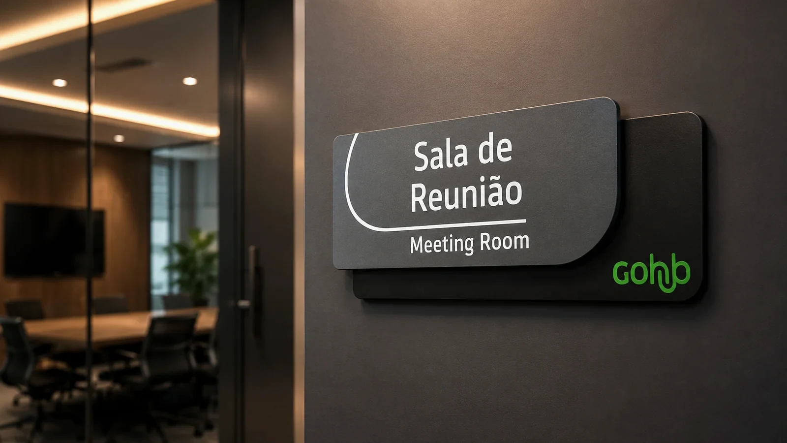 Placa de sala de reunião instalada — FC3